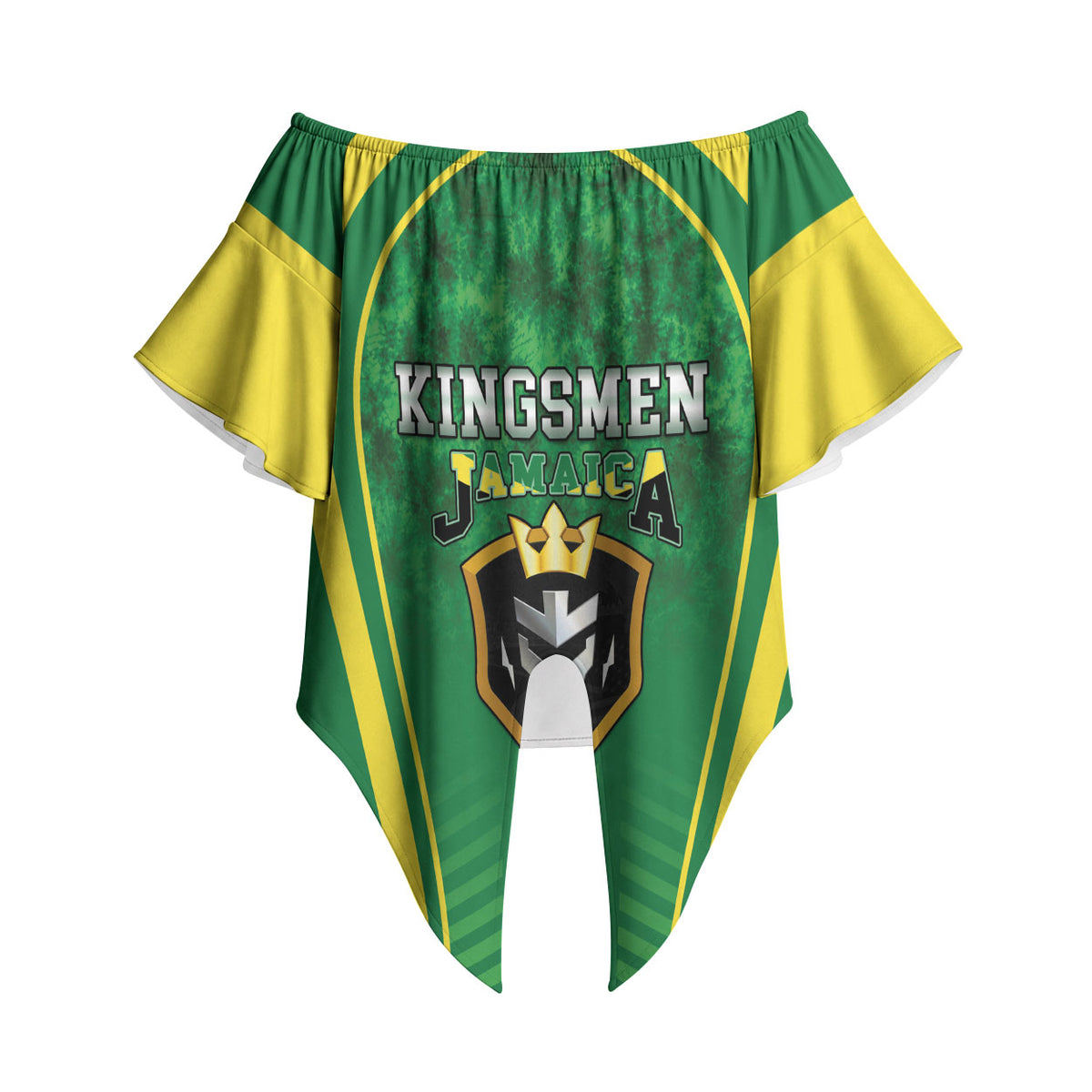 Custom Jamaica 2026 Cricket Off Shoulder Wrap Waist Top Go Champions