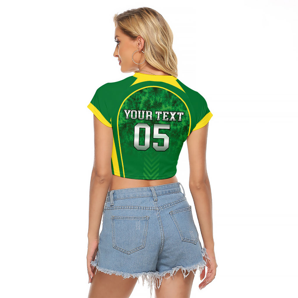Custom Jamaica 2026 Cricket Raglan Cropped T Shirt Go Champions