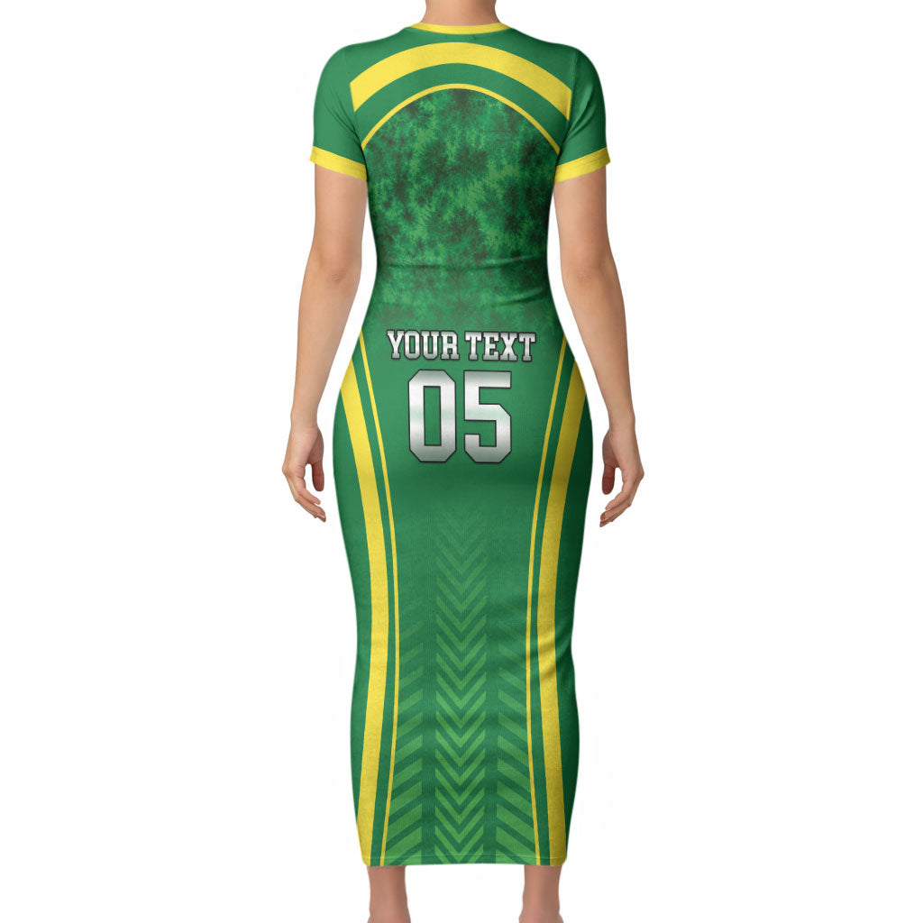 Custom Jamaica 2026 Cricket Short Sleeve Bodycon Dress Go Champions