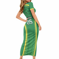 Custom Jamaica 2026 Cricket Short Sleeve Bodycon Dress Go Champions