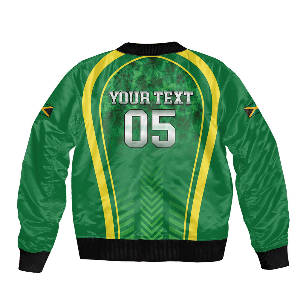 Custom Jamaica 2026 Cricket Sleeve Zip Bomber Jacket Go Champions