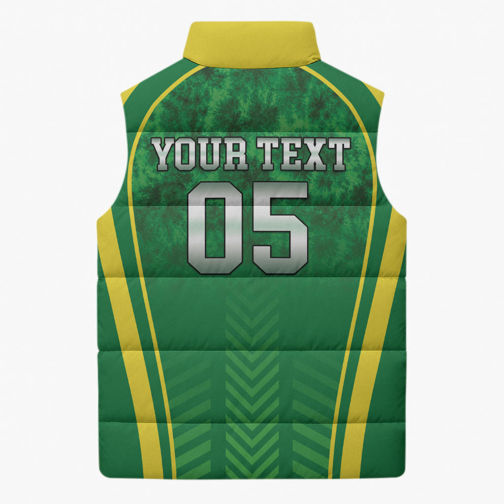Custom Jamaica 2026 Cricket Sleeveless Puffer Jacket Go Champions
