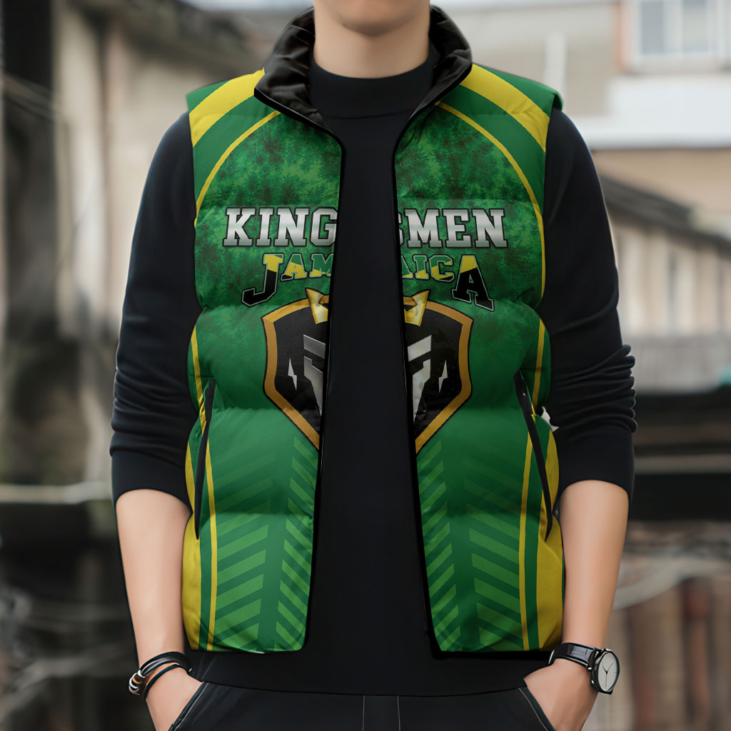 Custom Jamaica 2026 Cricket Sleeveless Puffer Jacket Go Champions