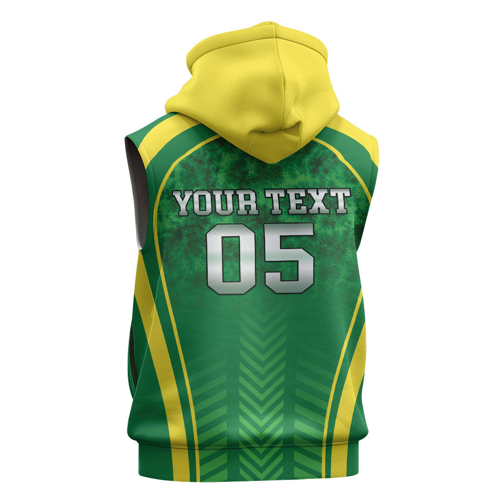 Custom Jamaica 2026 Cricket Sleeveless Zip Hoodie Go Champions