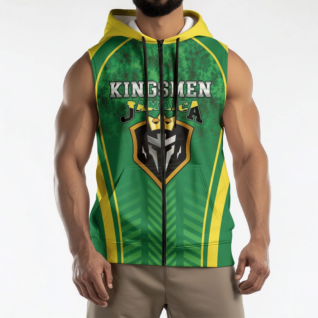 Custom Jamaica 2026 Cricket Sleeveless Zip Hoodie Go Champions