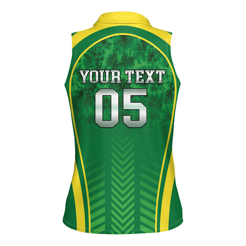 Custom Jamaica 2026 Cricket Women Sleeveless Polo Shirt Go Champions