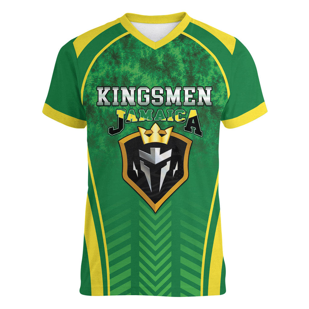 Custom Jamaica 2026 Cricket Women V-Neck T-Shirt Go Champions