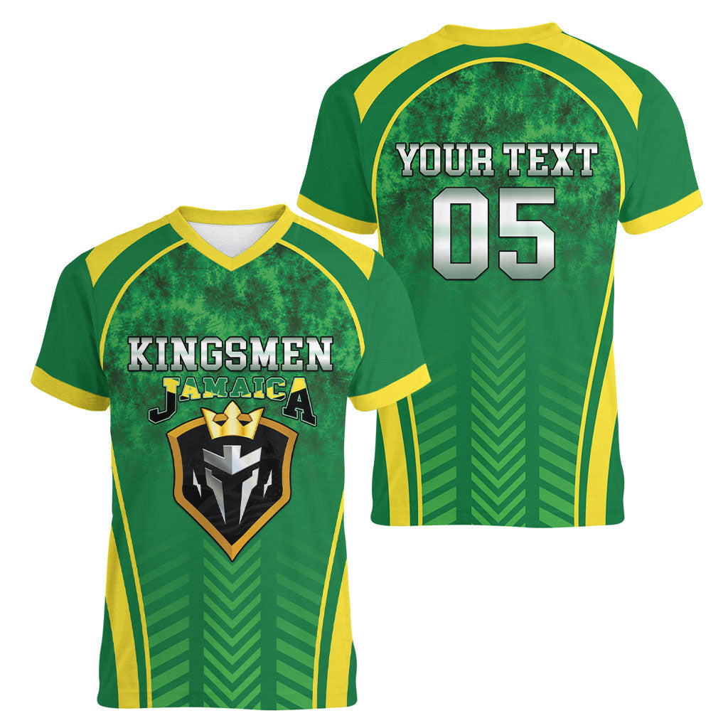 Custom Jamaica 2026 Cricket Women V-Neck T-Shirt Go Champions
