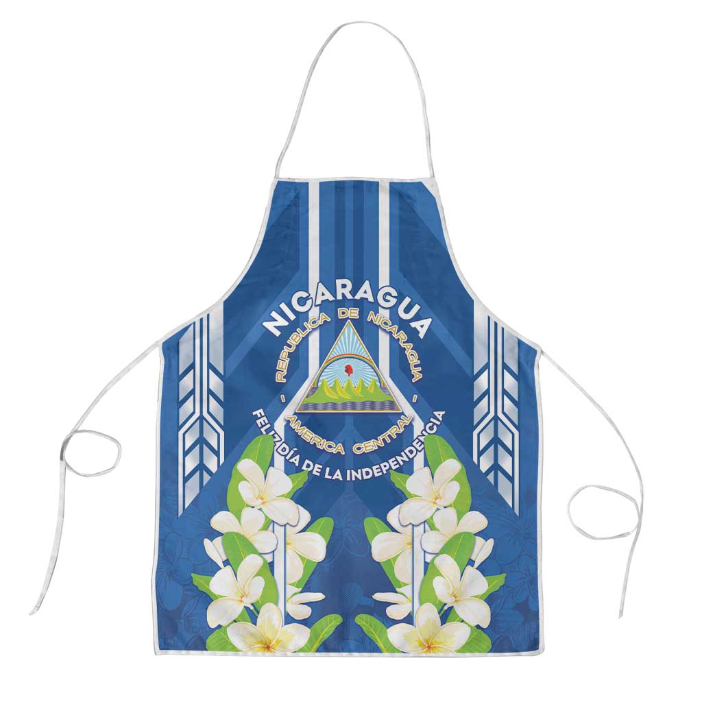 Nicaragua Independence Day 1821 Apron Coat Of Arms With Plumeria - Wonder Print Shop