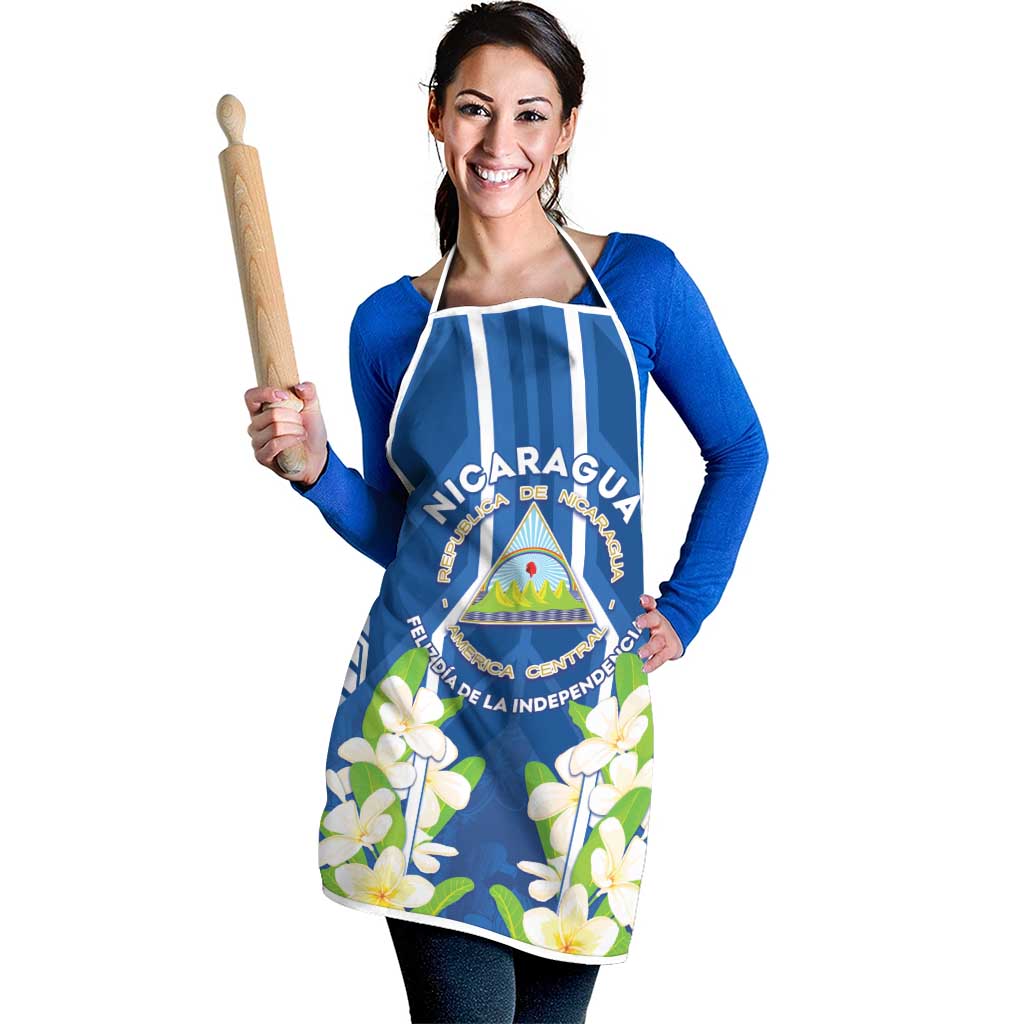 Nicaragua Independence Day 1821 Apron Coat Of Arms With Plumeria - Wonder Print Shop