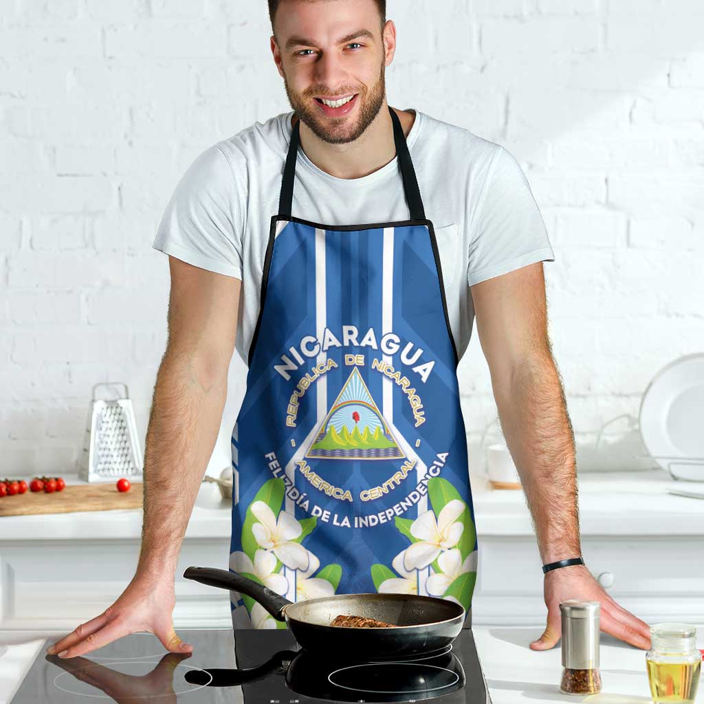 Nicaragua Independence Day 1821 Apron Coat Of Arms With Plumeria - Wonder Print Shop