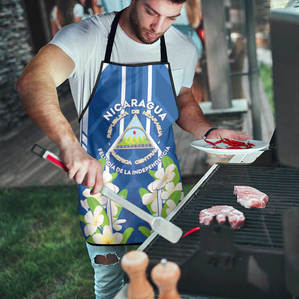 Nicaragua Independence Day 1821 Apron Coat Of Arms With Plumeria - Wonder Print Shop