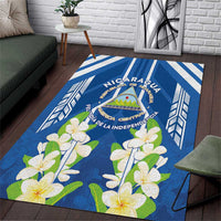 Nicaragua Independence Day 1821 Area Rug Coat Of Arms With Plumeria - Wonder Print Shop