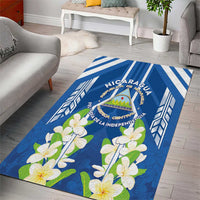 Nicaragua Independence Day 1821 Area Rug Coat Of Arms With Plumeria - Wonder Print Shop