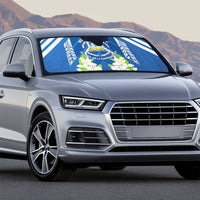 Nicaragua Independence Day 1821 Auto Sun Shade Coat Of Arms With Plumeria - Wonder Print Shop