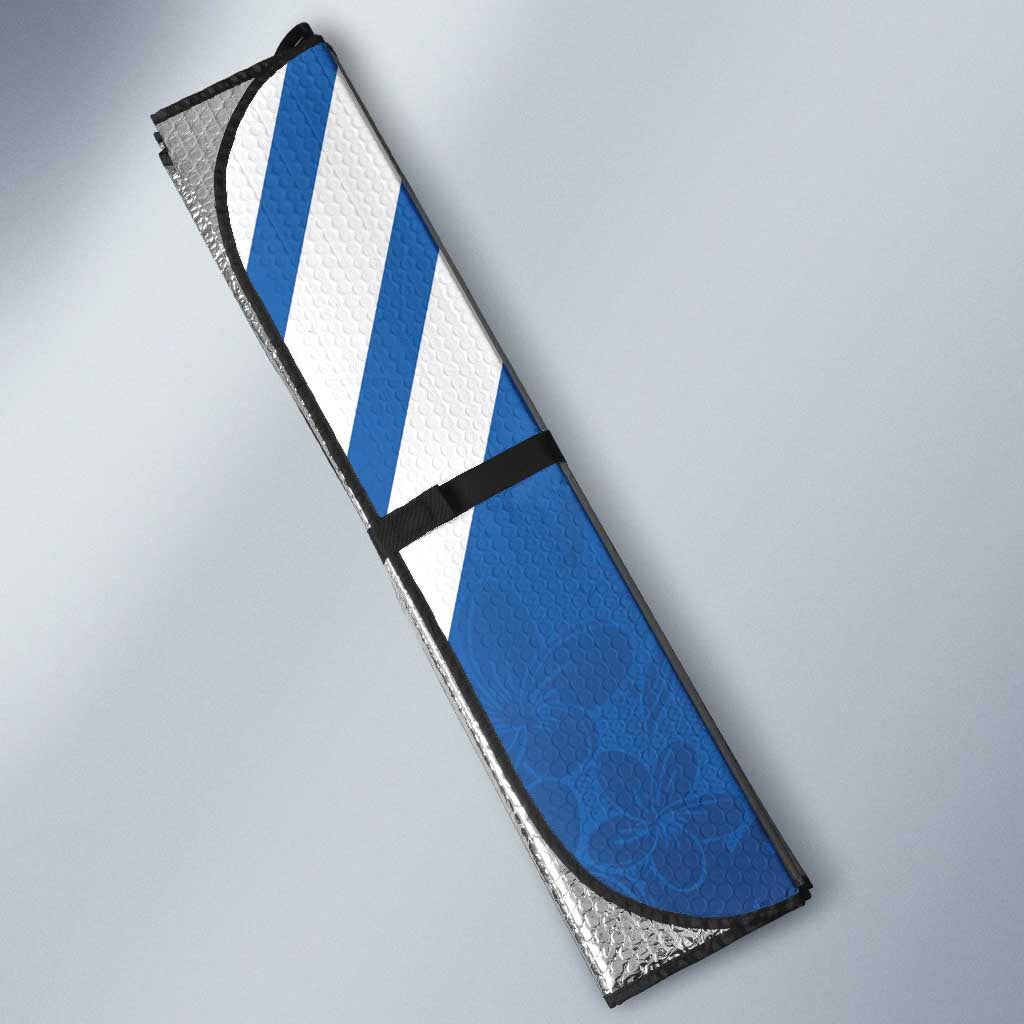 Nicaragua Independence Day 1821 Auto Sun Shade Coat Of Arms With Plumeria - Wonder Print Shop