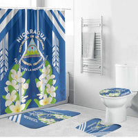 Nicaragua Independence Day 1821 Bathroom Set Coat Of Arms With Plumeria - Wonder Print Shop