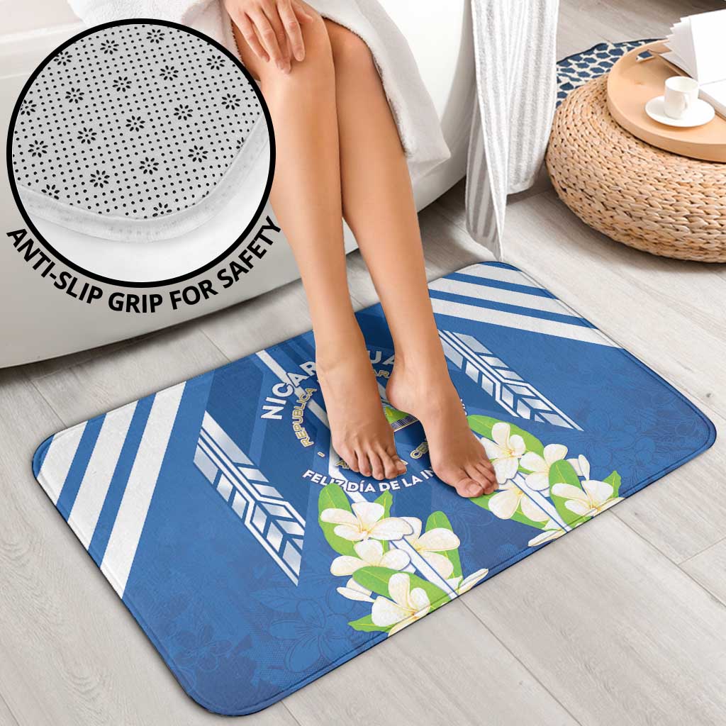 Nicaragua Independence Day 1821 Bathroom Set Coat Of Arms With Plumeria - Wonder Print Shop