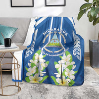 Nicaragua Independence Day 1821 Blanket Coat Of Arms With Plumeria - Wonder Print Shop