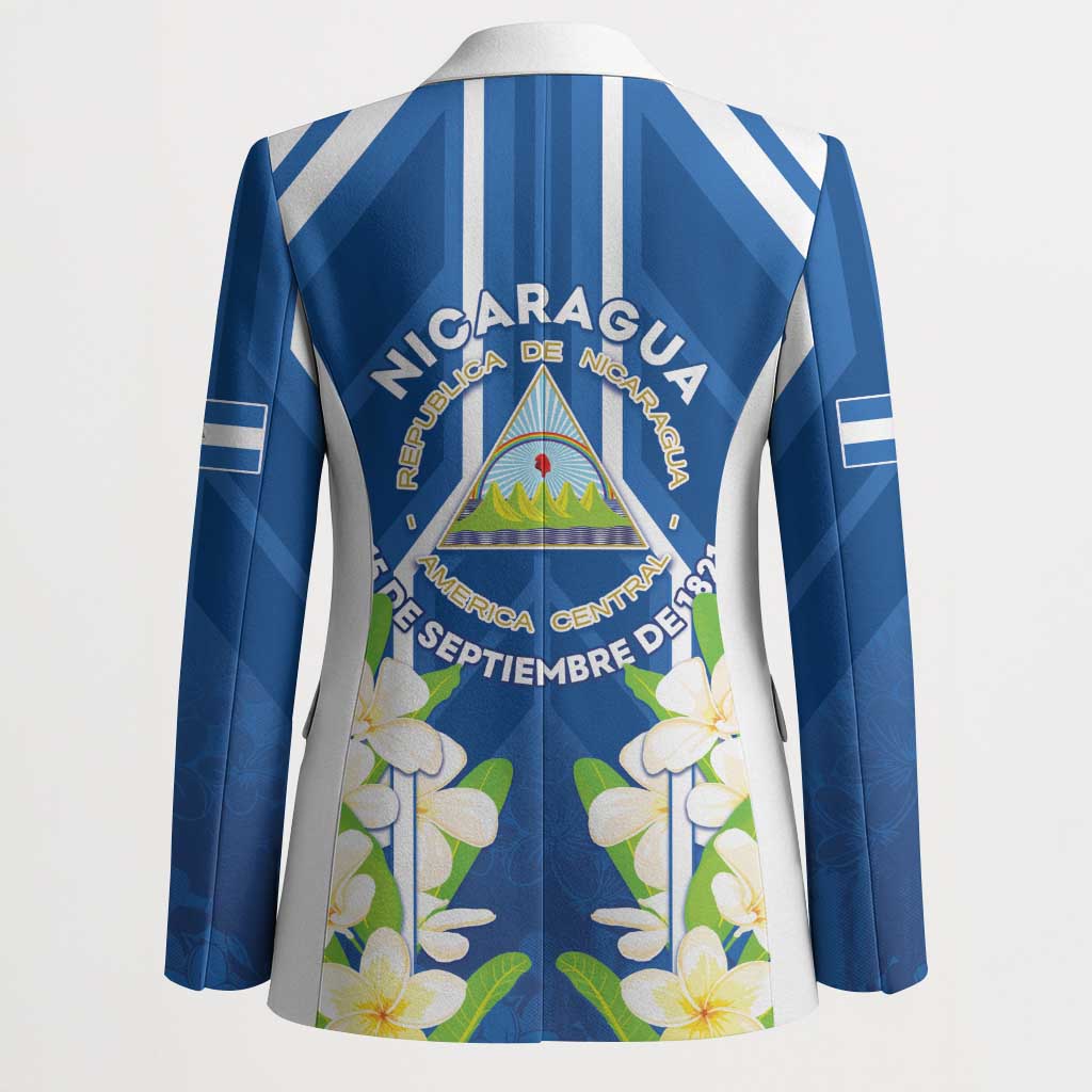 Nicaragua Independence Day 1821 Blazer Coat Of Arms With Plumeria - Wonder Print Shop