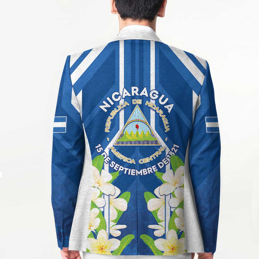 Nicaragua Independence Day 1821 Blazer Coat Of Arms With Plumeria - Wonder Print Shop