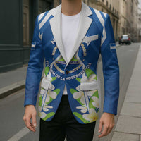 Nicaragua Independence Day 1821 Blazer Coat Of Arms With Plumeria - Wonder Print Shop