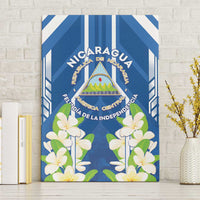 Nicaragua Independence Day 1821 Canvas Wall Art Coat Of Arms With Plumeria - Wonder Print Shop