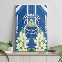 Nicaragua Independence Day 1821 Canvas Wall Art Coat Of Arms With Plumeria - Wonder Print Shop