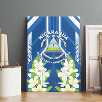 Nicaragua Independence Day 1821 Canvas Wall Art Coat Of Arms With Plumeria - Wonder Print Shop