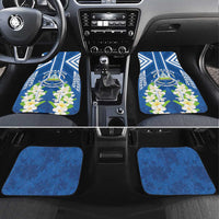 Nicaragua Independence Day 1821 Car Mats Coat Of Arms With Plumeria - Wonder Print Shop