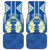 Nicaragua Independence Day 1821 Car Mats Coat Of Arms With Plumeria - Wonder Print Shop