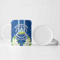 Nicaragua Independence Day 1821 Ceramic Mug Coat Of Arms With Plumeria - Wonder Print Shop