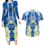 Nicaragua Independence Day 1821 Couples Matching Long Sleeve Bodycon Dress and Hawaiian Shirt Coat Of Arms With Plumeria - Wonder Print Shop