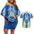 Nicaragua Independence Day 1821 Couples Matching Off Shoulder Short Dress and Hawaiian Shirt Coat Of Arms With Plumeria - Wonder Print Shop