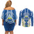 Nicaragua Independence Day 1821 Couples Matching Off Shoulder Short Dress and Long Sleeve Button Shirt Coat Of Arms With Plumeria - Wonder Print Shop