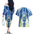 Nicaragua Independence Day 1821 Couples Matching Off The Shoulder Long Sleeve Dress and Hawaiian Shirt Coat Of Arms With Plumeria - Wonder Print Shop