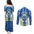 Nicaragua Independence Day 1821 Couples Matching Puletasi and Long Sleeve Button Shirt Coat Of Arms With Plumeria - Wonder Print Shop