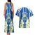 Nicaragua Independence Day 1821 Couples Matching Tank Maxi Dress and Hawaiian Shirt Coat Of Arms With Plumeria - Wonder Print Shop