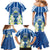 Nicaragua Independence Day 1821 Family Matching Mermaid Dress and Hawaiian Shirt Coat Of Arms With Plumeria - Wonder Print Shop
