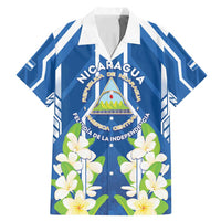 Nicaragua Independence Day 1821 Family Matching Mermaid Dress and Hawaiian Shirt Coat Of Arms With Plumeria - Wonder Print Shop