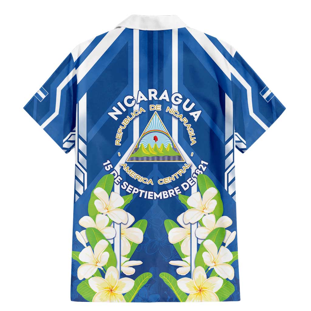 Nicaragua Independence Day 1821 Family Matching Mermaid Dress and Hawaiian Shirt Coat Of Arms With Plumeria - Wonder Print Shop
