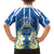Nicaragua Independence Day 1821 Family Matching Off The Shoulder Long Sleeve Dress and Hawaiian Shirt Coat Of Arms With Plumeria - Wonder Print Shop