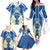Nicaragua Independence Day 1821 Family Matching Off The Shoulder Long Sleeve Dress and Hawaiian Shirt Coat Of Arms With Plumeria - Wonder Print Shop