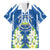 Nicaragua Independence Day 1821 Family Matching Off The Shoulder Long Sleeve Dress and Hawaiian Shirt Coat Of Arms With Plumeria - Wonder Print Shop