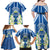 Nicaragua Independence Day 1821 Family Matching Off Shoulder Maxi Dress and Hawaiian Shirt Coat Of Arms With Plumeria - Wonder Print Shop