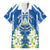 Nicaragua Independence Day 1821 Family Matching Off Shoulder Short Dress and Hawaiian Shirt Coat Of Arms With Plumeria - Wonder Print Shop