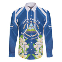 Nicaragua Independence Day 1821 Family Matching Puletasi and Hawaiian Shirt Coat Of Arms With Plumeria - Wonder Print Shop