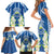 Nicaragua Independence Day 1821 Family Matching Short Sleeve Bodycon Dress and Hawaiian Shirt Coat Of Arms With Plumeria - Wonder Print Shop