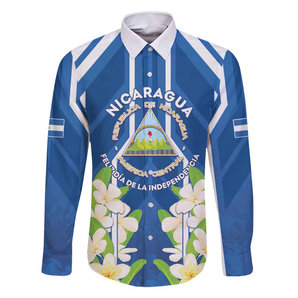 Nicaragua Independence Day 1821 Family Matching Short Sleeve Bodycon Dress and Hawaiian Shirt Coat Of Arms With Plumeria - Wonder Print Shop