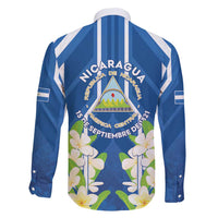 Nicaragua Independence Day 1821 Family Matching Short Sleeve Bodycon Dress and Hawaiian Shirt Coat Of Arms With Plumeria - Wonder Print Shop